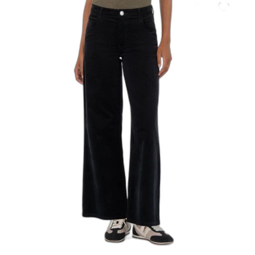 Kut From The Kloth NWT Women's Black Velvet High Rise Flare Pants Size 12